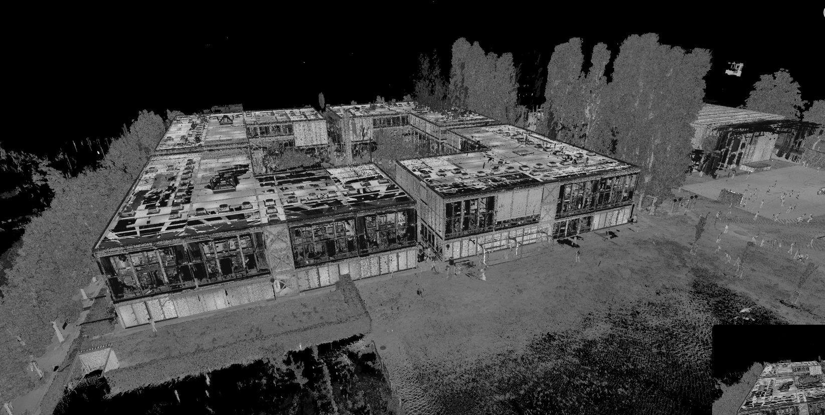 Point Cloud to 2D DWG | Scan to CAD Point cloud of the school complex